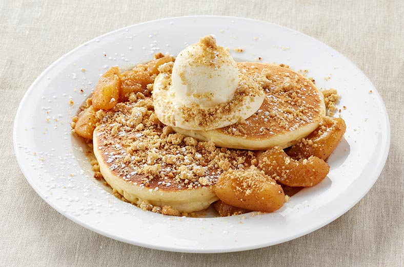 Pancakes with apple and icecream