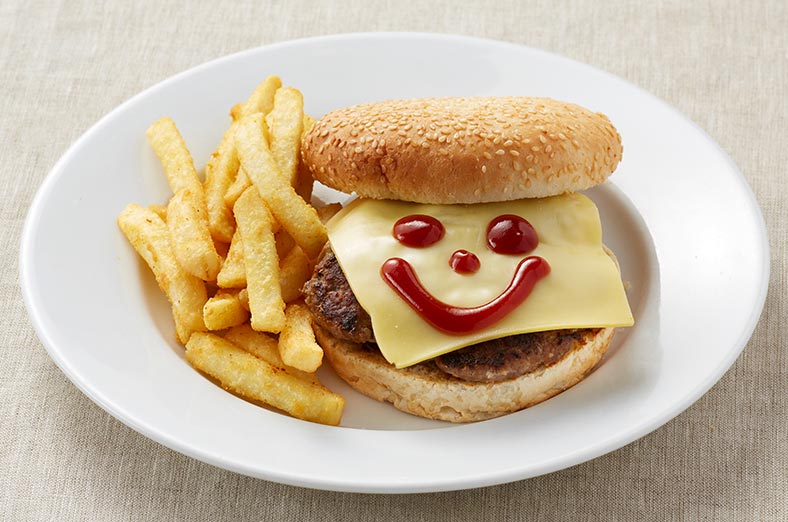 Cheese burger and fries