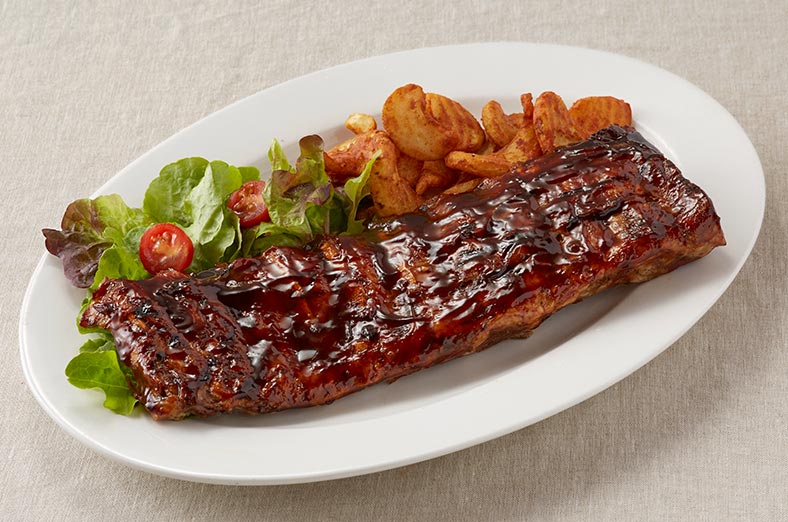 Pork ribs, chips